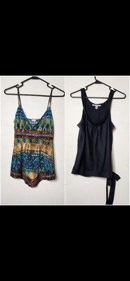 Top Femme Manches Courtes Multicolore Taille M - Coton Occasion Très Bon état - Style Décontracté