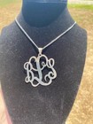 Huge Vintage Sterling Silver Monogram 9.25 Pendant — photo 4