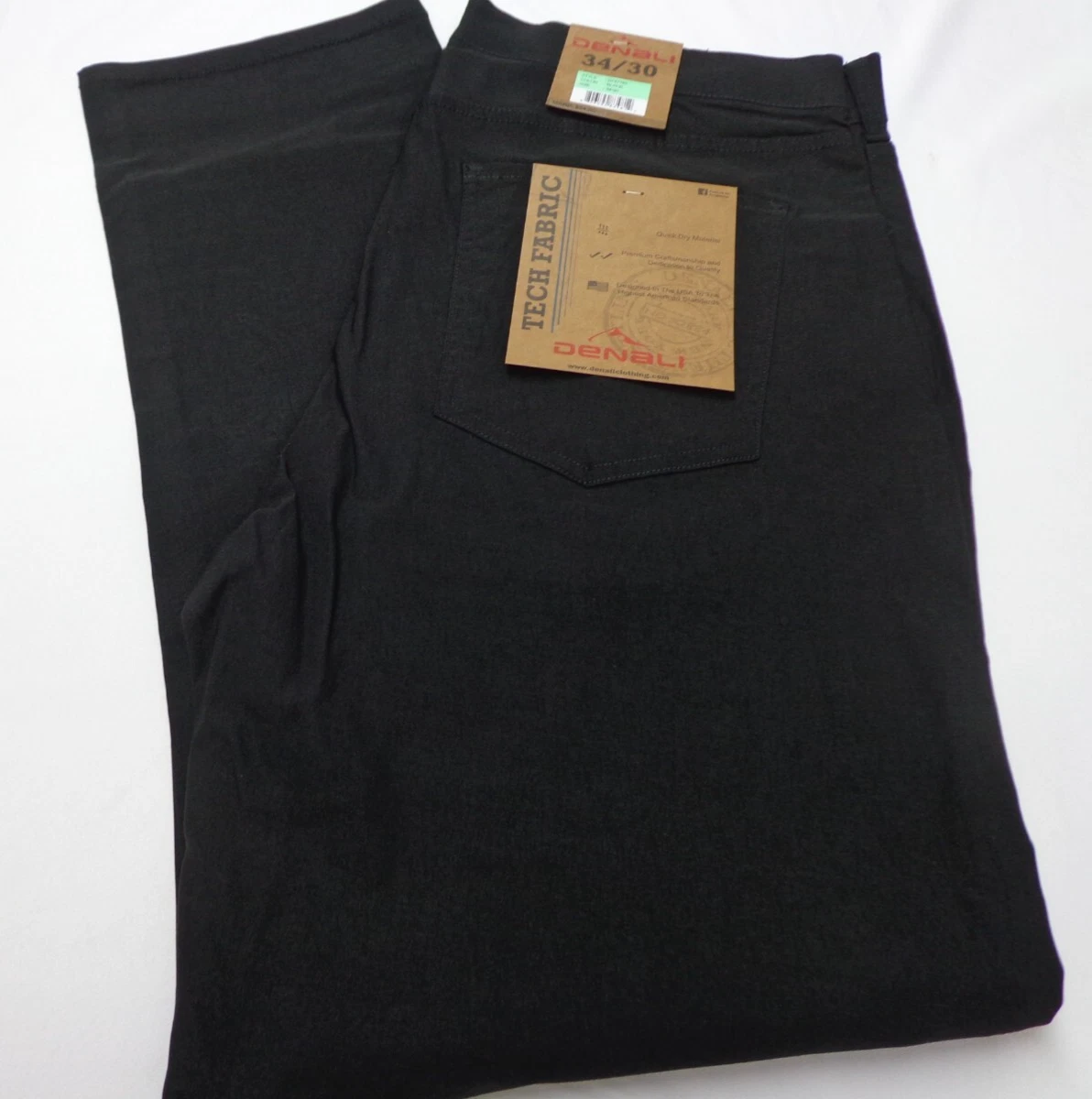 DENALI Black Tech Fabric Stretch Pants NWT 34/30 MSRP $54