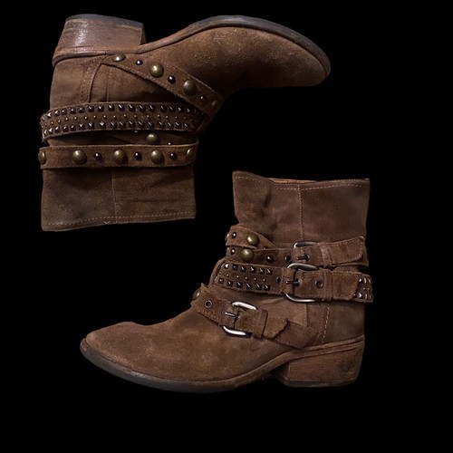 Russell Bromley Size 4.5 37.5 Brown Suede Rockafella Ankle Boots Festival Women - Picture 14 of 24