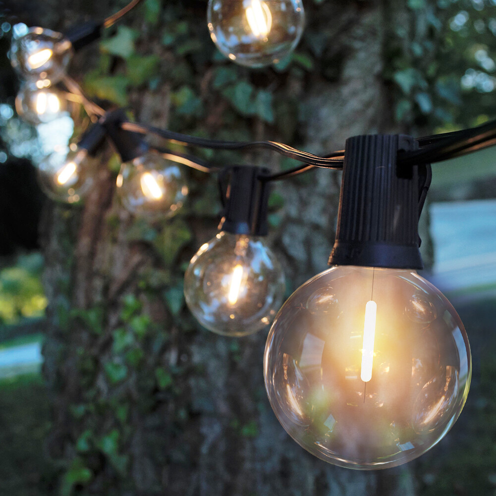 60FT LED Outdoor String Lights with Edison Shatterproof Bulb Globe Patio Lights eBay