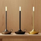 Cordless Metal Table Touch Lamp Rechargeable Restaurant Dimmable Led Candlelight