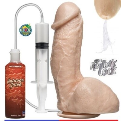 SQUIRTING Cock Ejaculating Sex Toy Dildo Realistic Penis SHOOTS Cums SUCTION CUP