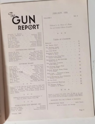 The Gun Report Vintage Magazine January 1956 Boulton Locks Retro Ephemera  - Picture 4 of 5