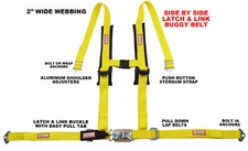 OFF ROAD SIDE BY SIDE 2" SEAT BELT HARNESS RACING 4 POINT LATCH YELLOW