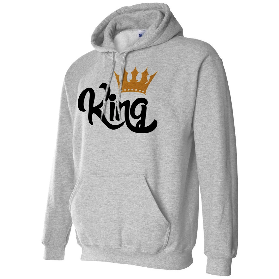 KING QUEEN Hoodie Matching Couple Valentines Day Gift