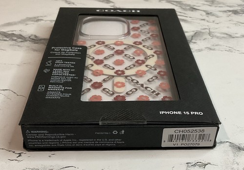 COACH iPhone 15 PRO Case Compatible with MagSafe In Tea Rose NEW - Picture 7 of 10