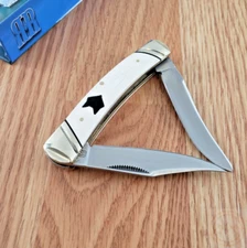Rough Ryder Arctic Fox Small Moose Pocket Knife Stainless Blades Micarta Handle