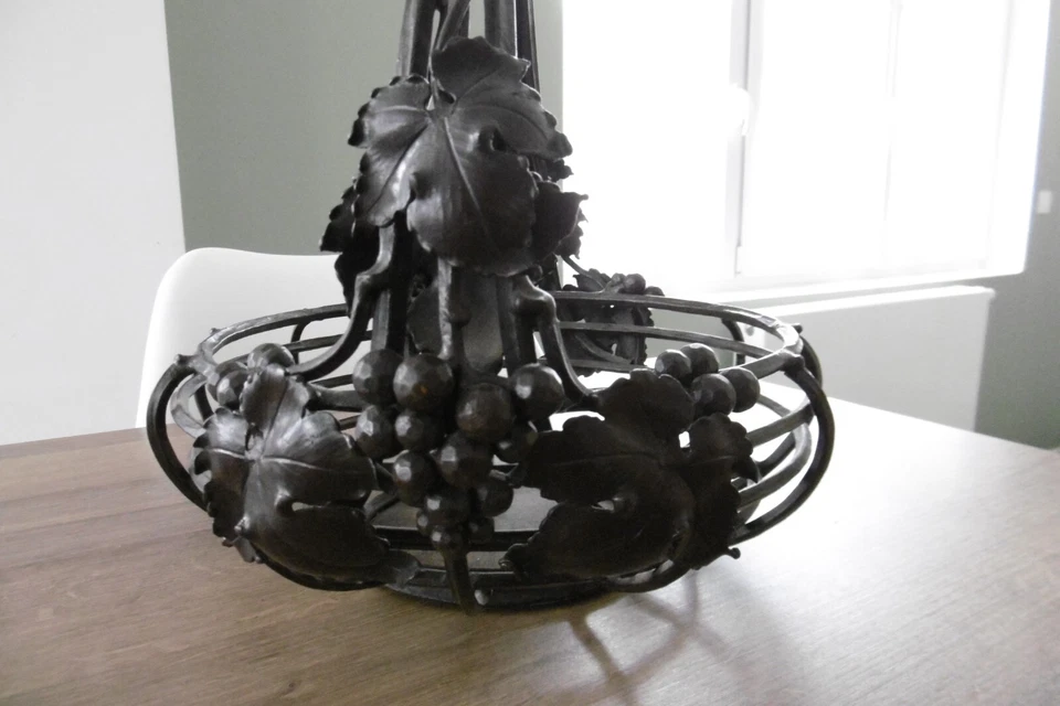 ancien panier coupe en fer forgé époque art déco - Photo 2/4