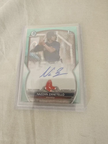 2023 Bowman Draft Chrome Auto Nazzan Zanetello Red Sox AQUA /199