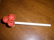 vintage plastic 3 tip mouth bubble blower red & white (2)