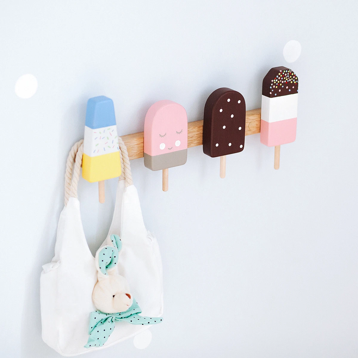 Ice Cream Kids Coat Rack Wall Hook Hanger Baby Gift Decor Kid