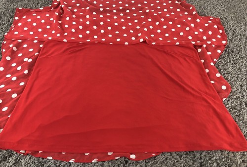 Cato Flutter Sleeve Top Womens 22W 24W Red Tank With Sheer Polka Dot Overlay - Picture 10 of 17