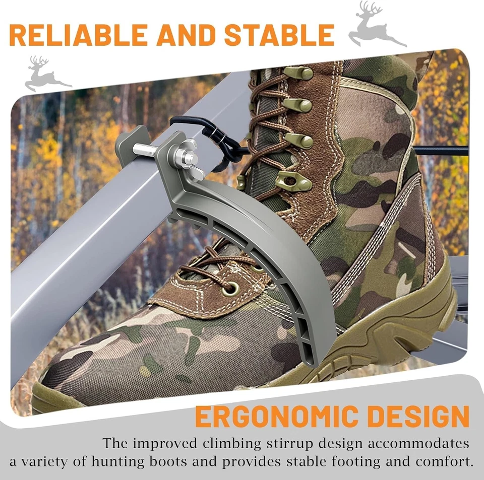2 Piece Tree Stand Climb Stirrups, Sturdy Climbing Tree Stand Accessories, Hunti - Image 4 of 4