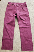 VTG litely used mn's LEVI'S 501 red jeans 34X32 100% cot 5 button closure 5 pkts