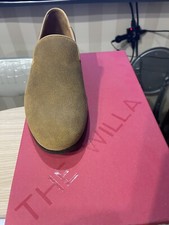 Scarpe college uomo inglese mocassino beige vera pelle scamosciato fondo in cuoi