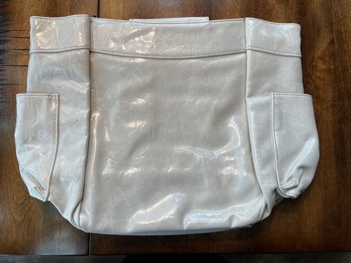 MICHE Sharon Eggshell Color Pebble-print Faux Leather Handbag Purse Adjust Strap - Picture 7 of 16