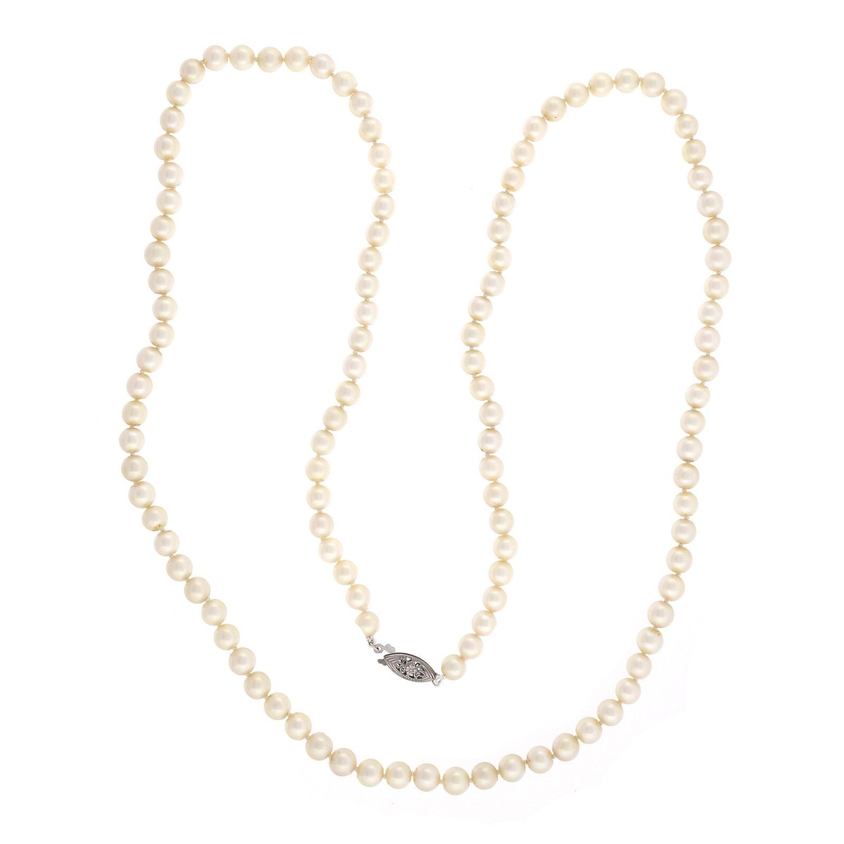 AFFECT Pearl Necklace（6mm） Vintage Simulated 6mm Pearl Necklace 17 Inch Gold Tone Clasp