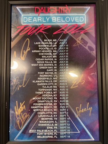 Daughtry “Dearly Beloved” Signed Autographed Tour 2022 Poster Framed 20”x14” - Picture 8 of 13