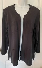 NWT Exclusively MISOOK Open Jacket/Cardigan Shoulder Pads Dark Gray EXTRA LARGE