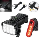 USB Rechargeable LED Bike Light Set Front and Rear Waterproof Cycling Lamp +Horn
