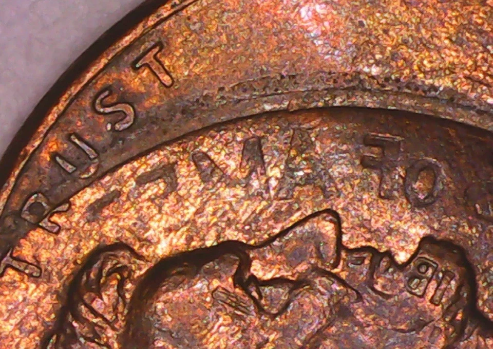 2007-D Lincoln Cent Double Struck Flipped Out Collar Dual Error Rotate Rev A-650 - Image 2 of 4