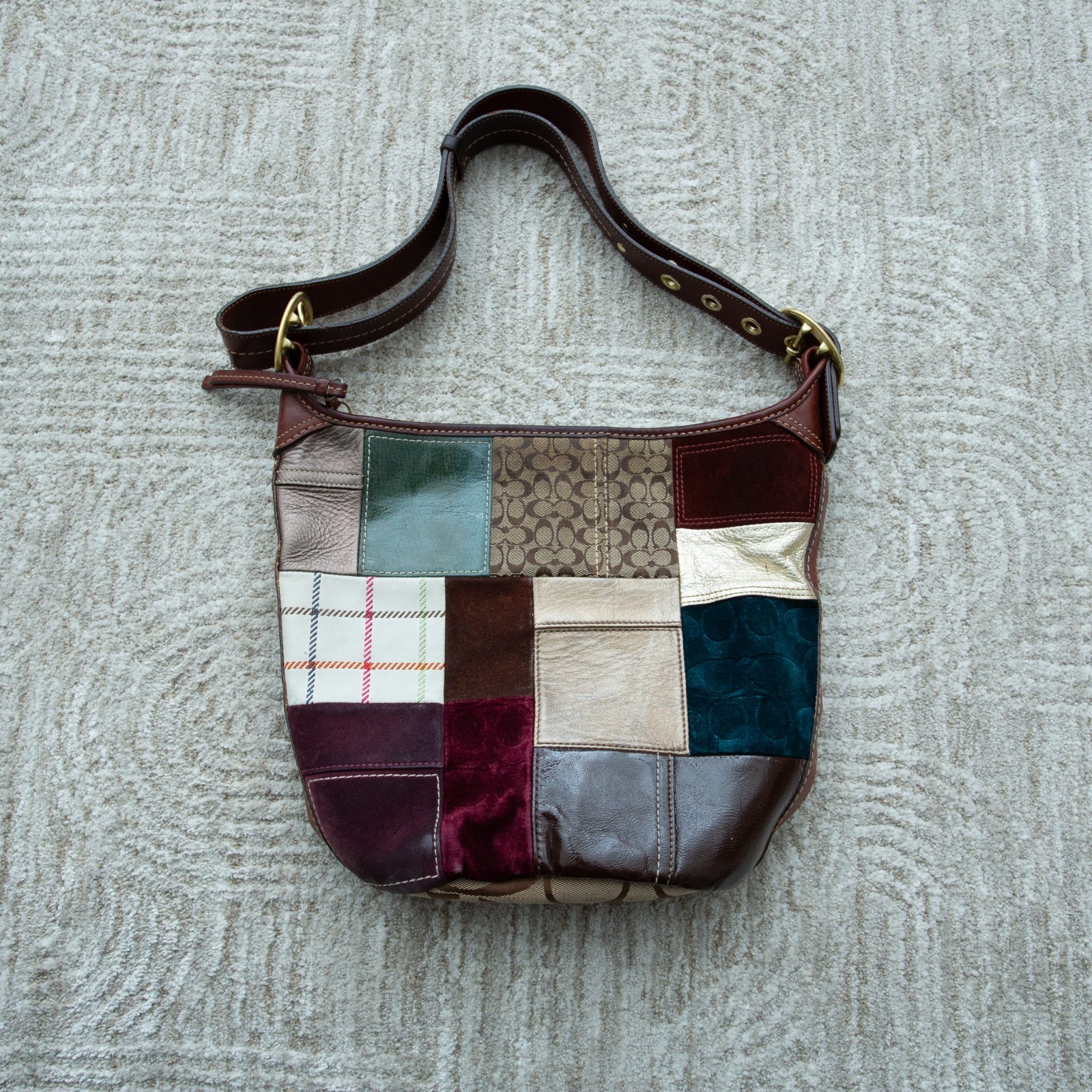 Coach Bleecker Patchwork Duffle Multicolor Leathe… - image 2