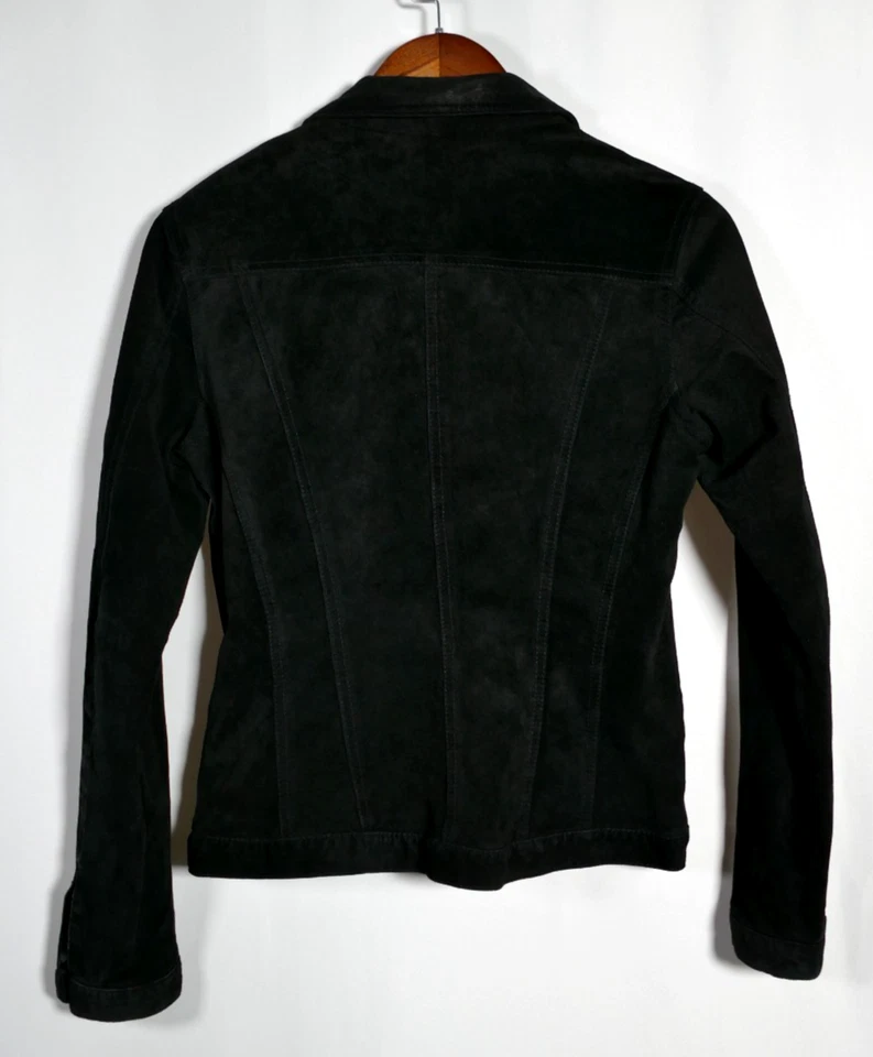 Для Joseph женщин замшевая куртка на пуговицах размер S черный Moto Baddie мотоциклиста опрятный - Изображение 4 из 4