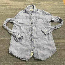 J Crew Shirt Mens Small Blue Baird McNutt Irish Linen Slim Button Down Casual