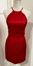 Sherri Hill 53004 Red Taffeta Halter Cutout Back Cocktail Homecoming Dress 2
