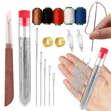 36PCS Big Eye Steel Needles Set -Sturdy & Durable- Easy-Thread Big Eye Hand Need