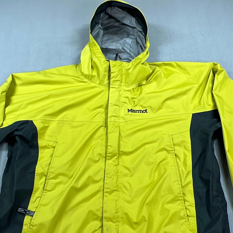 Jaqueta de chuva Marmot masculina extra grande amarela OC com capuz impermeável ripstop embalável - Imagem 3 de 4
