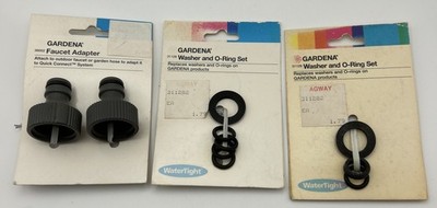 Gardena Nylon/ABS Threaded Female Faucet Adapter 2 Pack 36002 +Washers, O-Rings