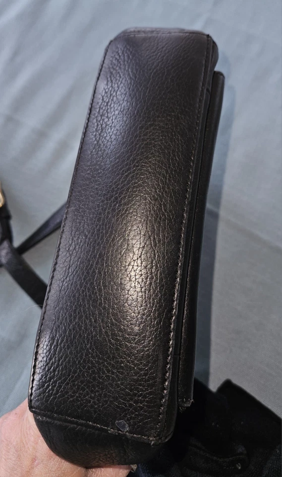 Fossel Handbag Black Pebbled Leather Messenger Bag 75082 E3 - Image 2 of 4