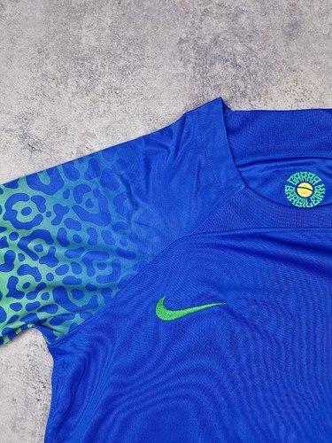 Nike Brasilien Fußball Trikot Vintage 2022-23 Away Blau Football Shirt Größe M - Bild 6 von 10