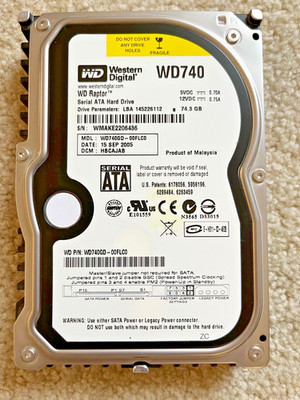 WD Raptor 10000rpm 8MB cache 74.3GB SATA desktop HDD WD740 