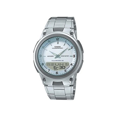 Uhr CASIO AW-80D-7A Edelstahl Anadigit Chrono Telememo Digital 50mt
