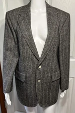 VTG 60s 70s HARRIS Tweed Sport Coat Blazer Jacket Men’s 40R Speckled Wool MINT!