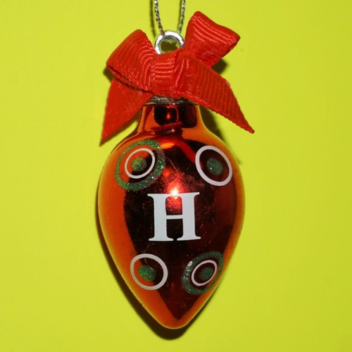 Ganz Light Up the Holidays Christmas Ornament Bulb Red Choose Initial Phrase DMG - Picture 16 of 38