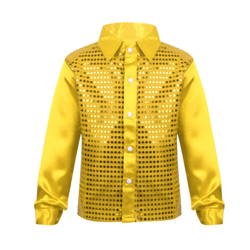 Kids Boys Sequin Shiny Jacket Stage Performance Coat Wedding Party Dancewear - Picture 82 of 129