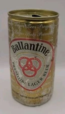 Vintage Ballentine Premium Lager Beer Can 3 Face Logo 12oz Pull Tab Empty Vtg