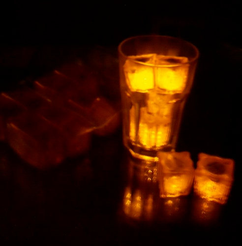 Set of 20 litecubes Brand 1 Mode ORANGE Light up LED Ice Cubes