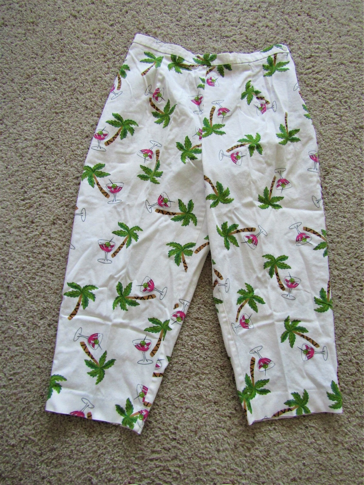 Briggs Tropical Beach Resort Wear Capri Pants Sz 4 Wi… Gem