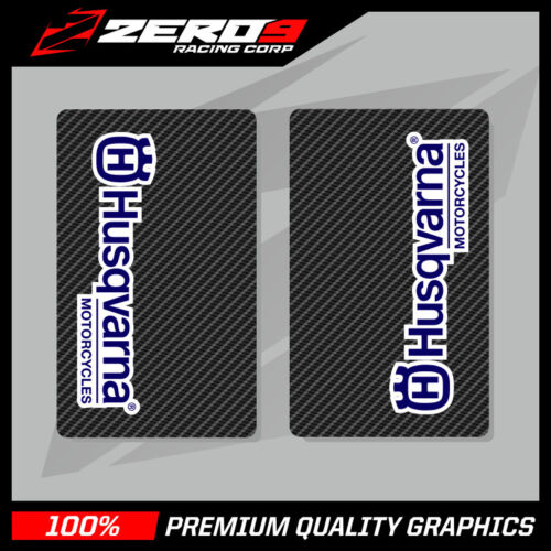 HUSQVARNA UPPER FORK DECALS MOTOCROSS GRAPHICS MX GRAPHICS CARBON - Picture 1 of 1