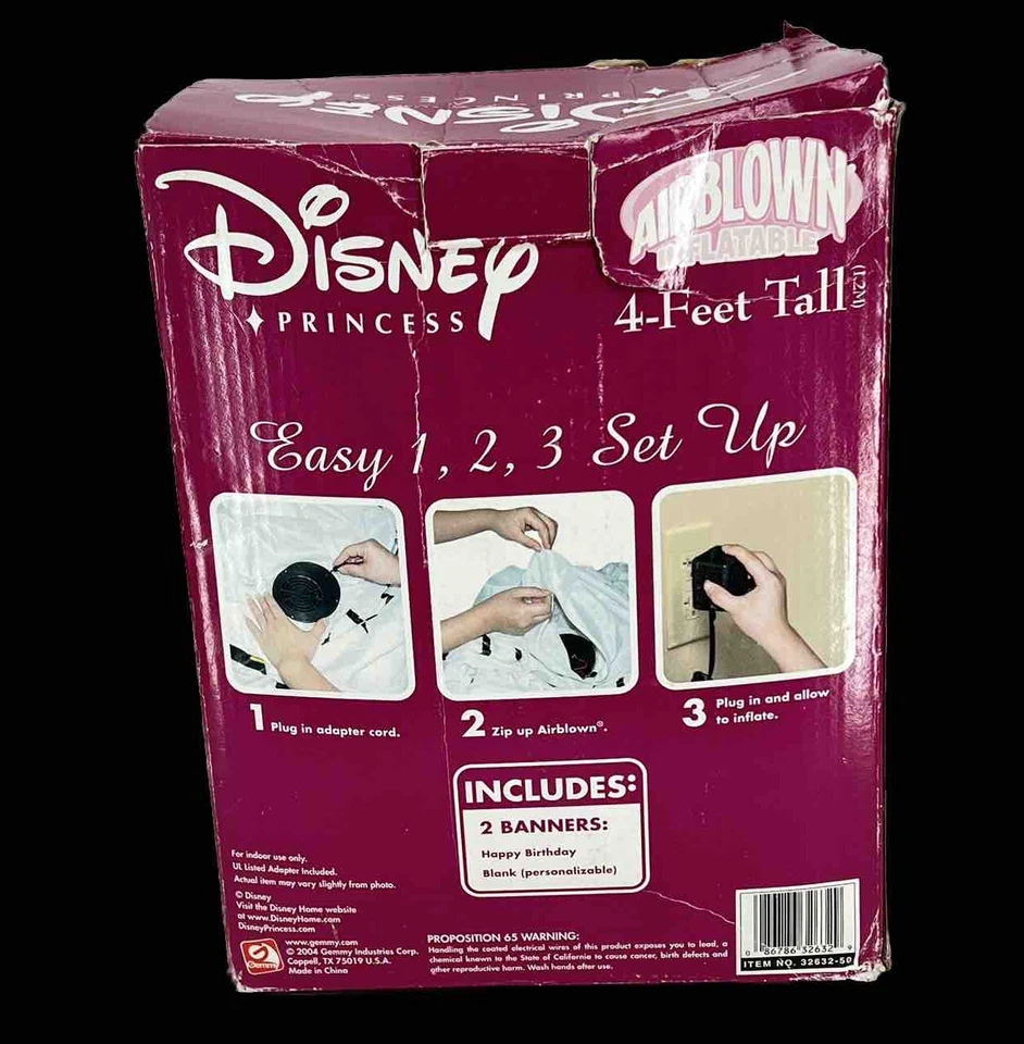 Castillo inflable de feliz cumpleaños princesa Disney de 4 pies de altura probado por aire Foto 4 de 4