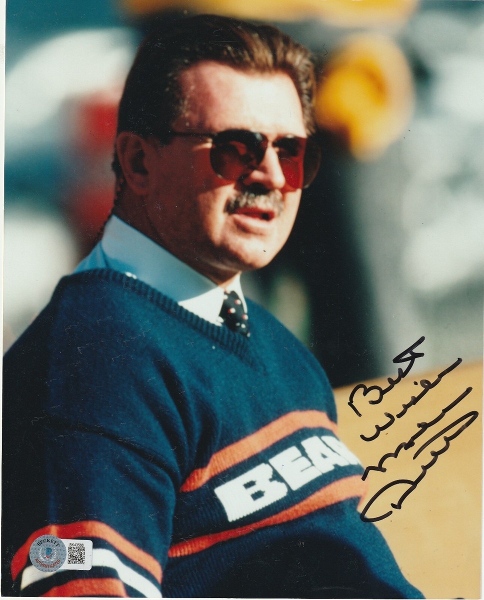 MIKE DITKA Signed Chicago BEARS 8x10 PHOTO Beckett Authentic BAS w