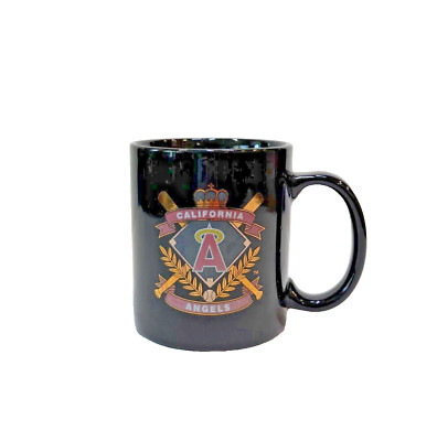 Vintage California Angels Baseball Black Gold Coffee Dinner Mug Cup - 4'' Tall
