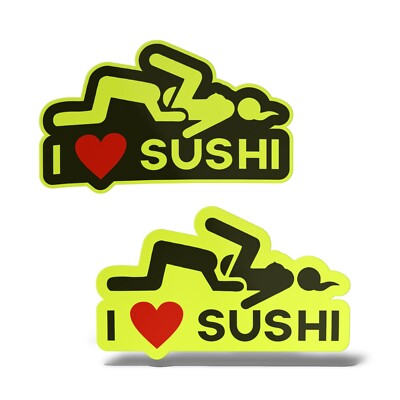 „I Love Sushi“ Autoaufkleber – Mehrfarbiger Sticker Für Auto, Laptop & Fahrrad | UV-beständig, Wasserfest & Konturgeschnitten
