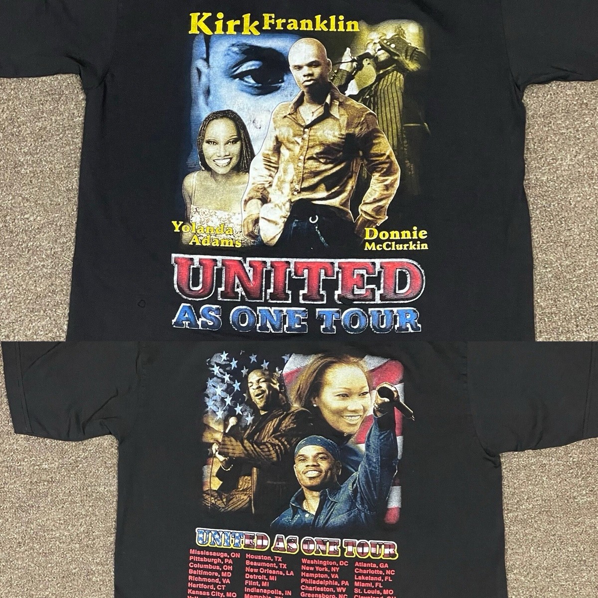 Vintage Kirk Franklin T Shirt AS IS DRY ROT Size Large Hip Hop Rap 