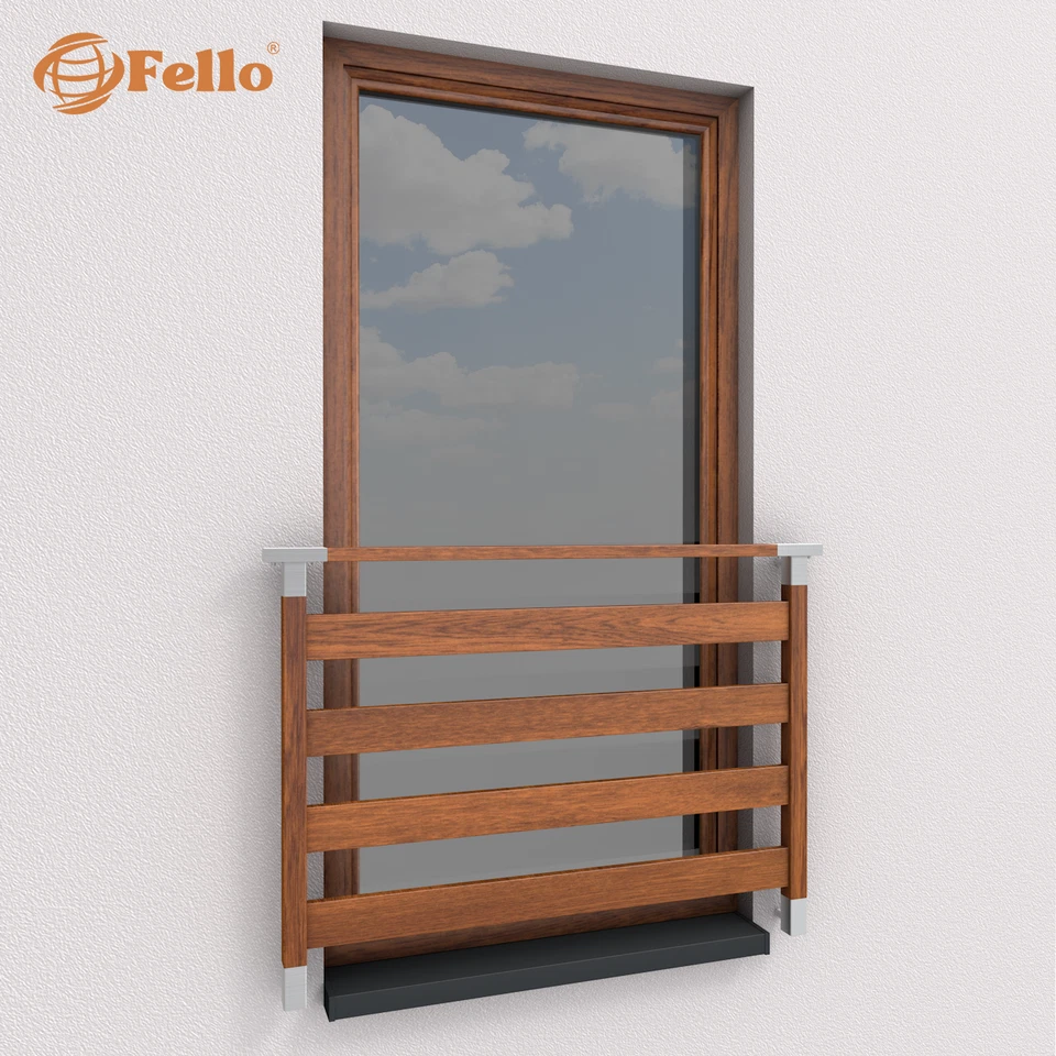 FELLO Classic 4 French Juliet Balcony Security Stainless Steel Balustrades Foto 2 de 3